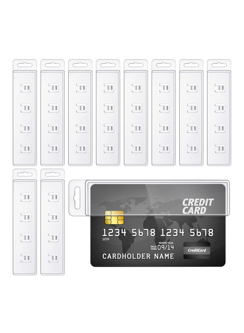 SYOSI Swipe Badge Holder, 20 PCS ID Holder, Vertical Half Card Clear Plastic Swipe Card Holder, Half Side ID Holder, Hard Easy Slide Badge Holder with Clamp Gripper, for Swiping ID Credit Name Cards  - Image 1