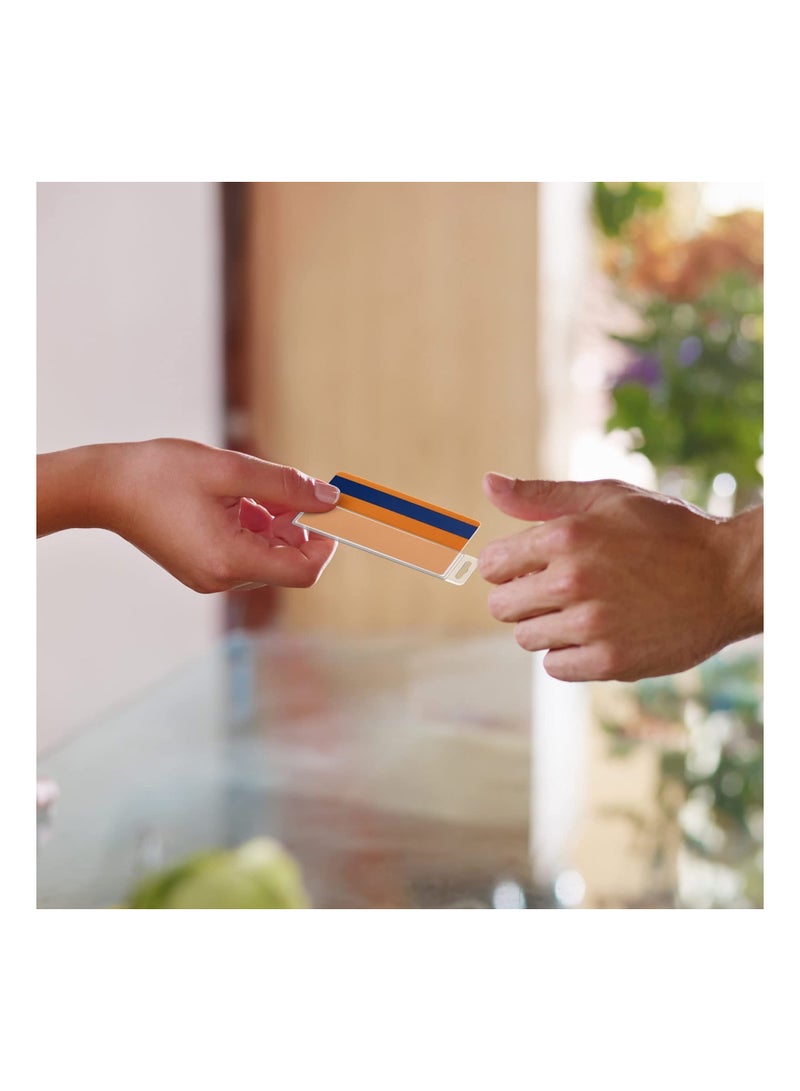 SYOSI Swipe Badge Holder, 20 PCS ID Holder, Vertical Half Card Clear Plastic Swipe Card Holder, Half Side ID Holder, Hard Easy Slide Badge Holder with Clamp Gripper, for Swiping ID Credit Name Cards  - Image 5