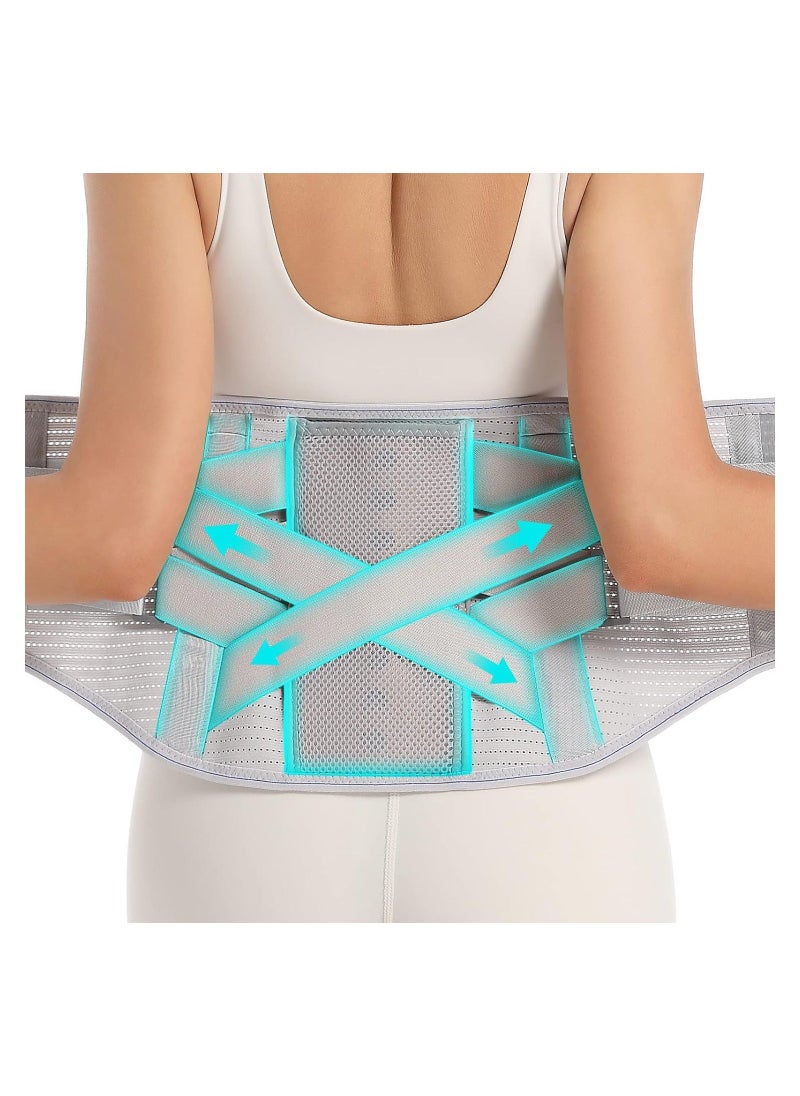 DMG TECH Back Brace for Lower Back Pain Relief, Back Support Belt for Women & Men for Herniated Disc, Sciatica, Removable Stays for Lower Back Support, L  - Image 1