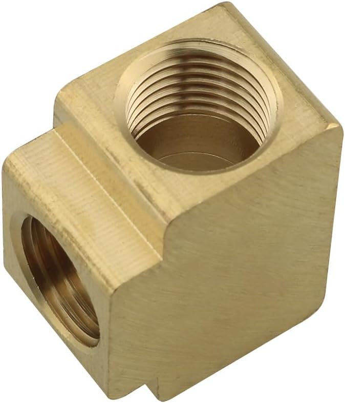klarako 3PCS Brass Pipe Fitting Brass Barstock Tee 1/4'' x 1/4'' x 1/4'' NPT Female Pipe Fittings, Gold - Image 4