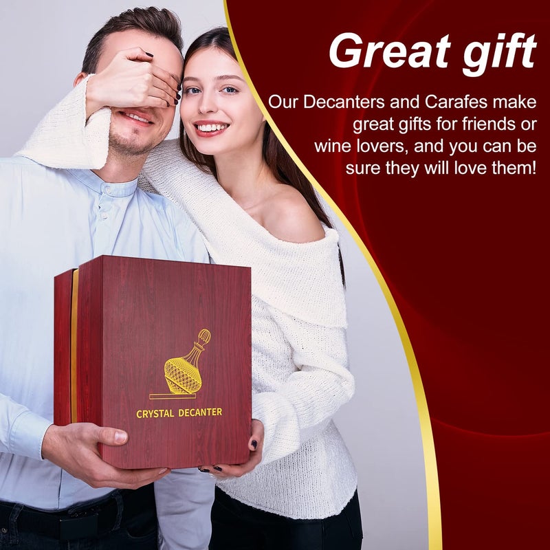 paysky spinning wine decanter with stopper, 50 oz red wine decanter crystal and gift box, for wedding gift, birthday, helovers'day, christmas day. - Image 5