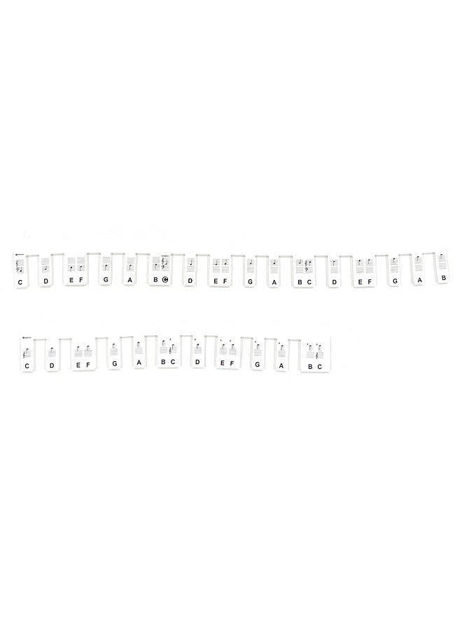 Generic - 61-key Piano Keyboard Music Note Pad Mat Silica Gel Removable Piano Keyboard Note Labels Finger Practice Guide Silicone Strips Teaching Aid Note Chart for Beginner Student Kids Piano Practice - Image 1