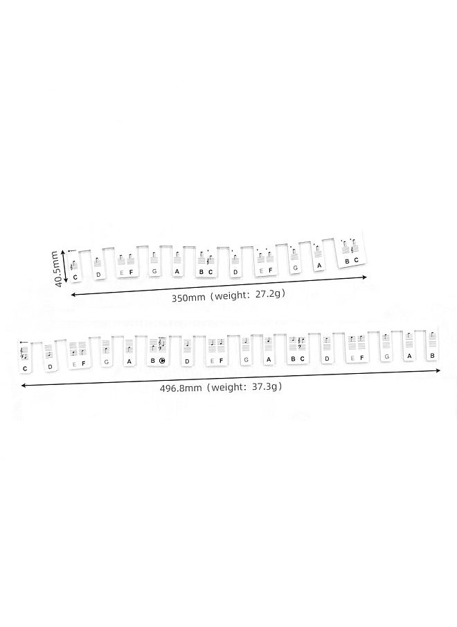 Generic - 61-key Piano Keyboard Music Note Pad Mat Silica Gel Removable Piano Keyboard Note Labels Finger Practice Guide Silicone Strips Teaching Aid Note Chart for Beginner Student Kids Piano Practice - Image 1