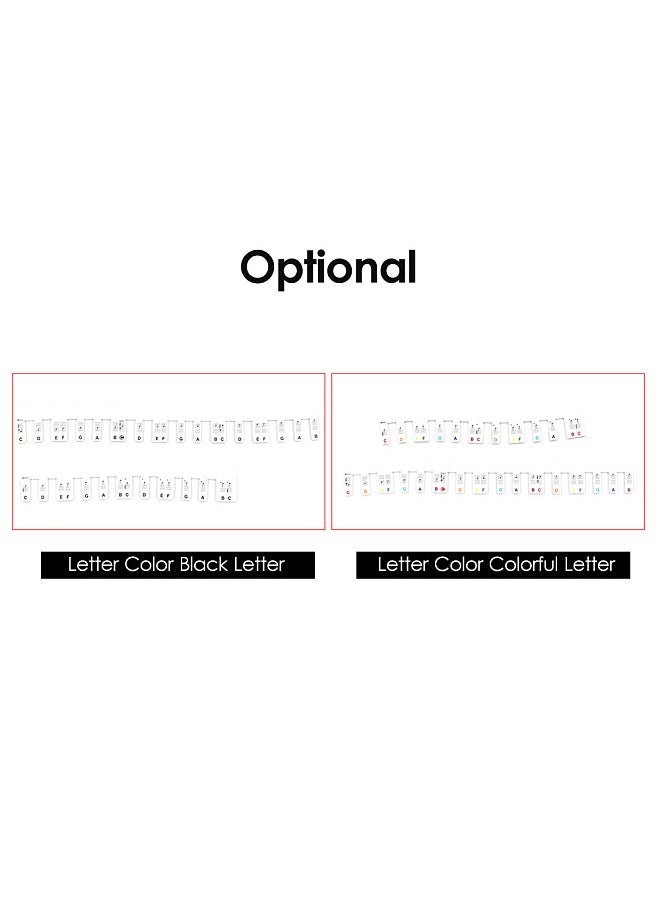 Generic - 61-key Piano Keyboard Music Note Pad Mat Silica Gel Removable Piano Keyboard Note Labels Finger Practice Guide Silicone Strips Teaching Aid Note Chart for Beginner Student Kids Piano Practice - Image 1