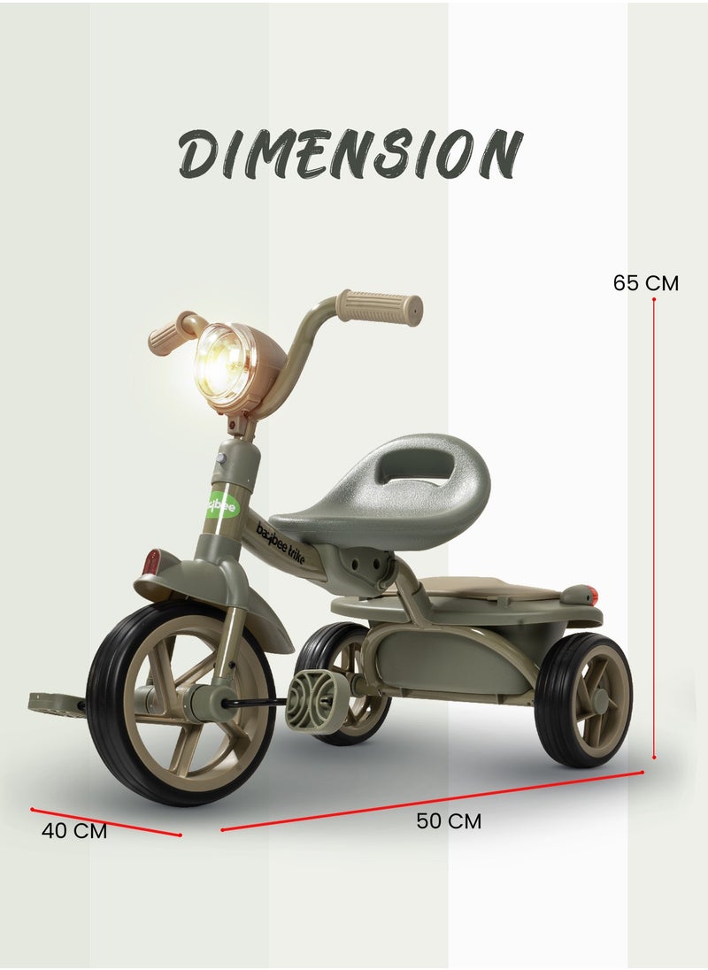 BAYBEE - Flyer Tricycle for Kids Toddler Foldable Tricycle with Back Stroge & Head light for 2 to 5 Years Boys and Girls Kids Trike - Image 1