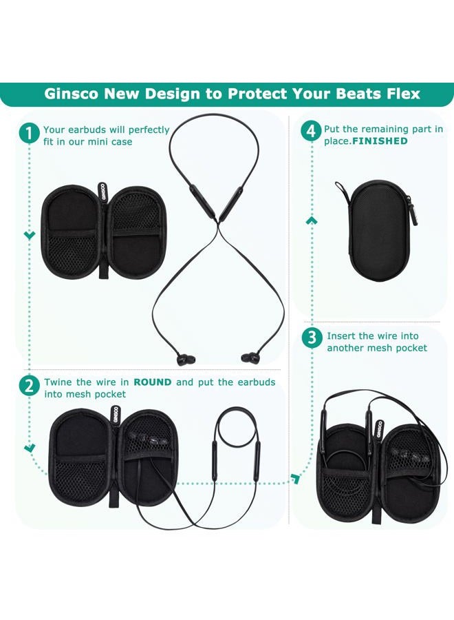 Ginsco Mini-Portable Case for Beats Flex Wireless Earbuds with Built-in Microphone Earphones, for Sony WI-C100 Wireless in-Ear Bluetooth Headphones Travel Pocket Hard Shell Case for Earphones - Image 5