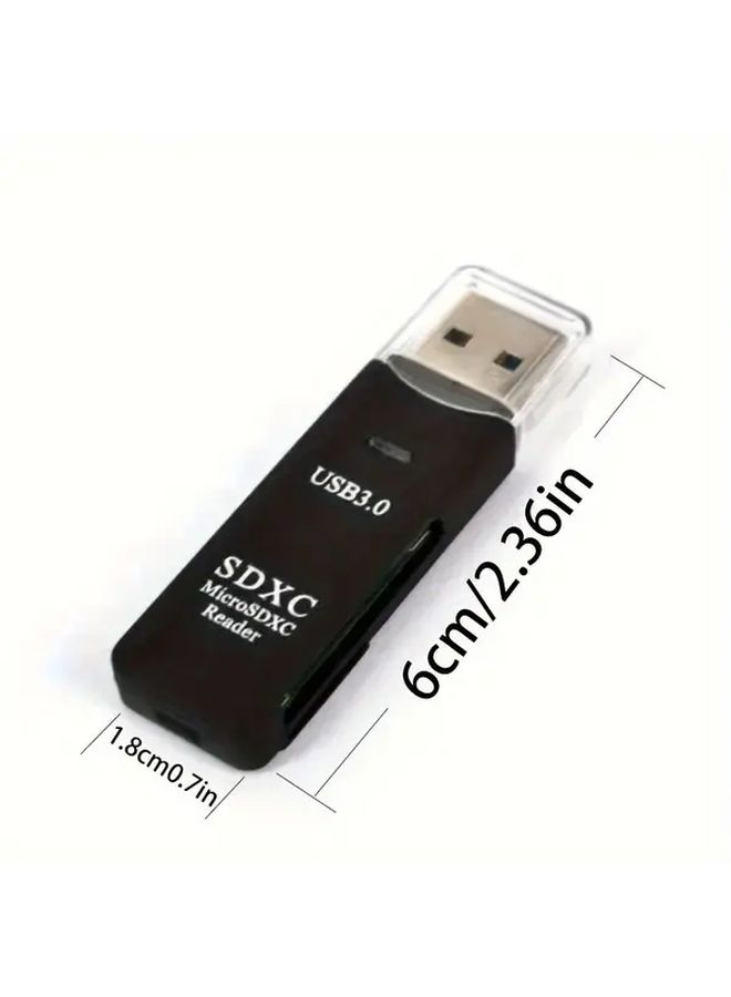 HF30 Black 6 In 1 USB C Card Reader Adapter High Speed Compact For Mobile Phone - Image 2