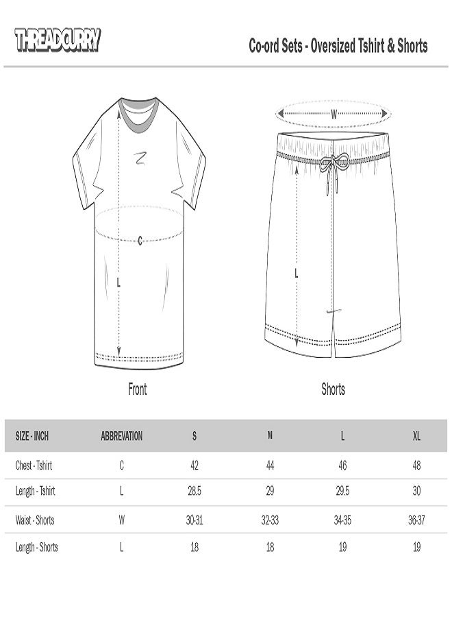 THREADCURRY THREADCURRY Fish Fight Printed Co-ord Set for Men - Half Sleeve Oversized T-Shirt and Shorts  - Image 3