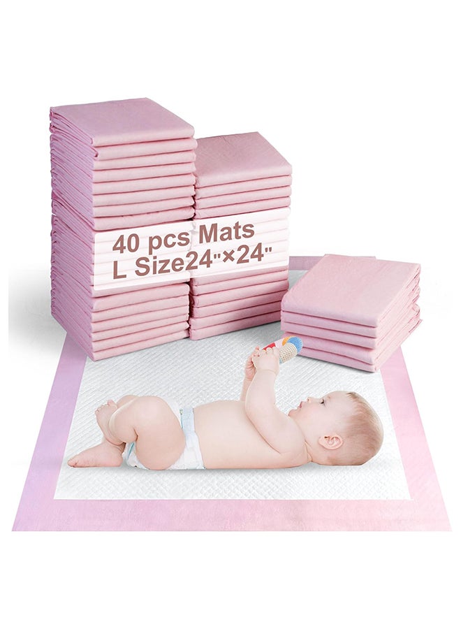 SKY-TOUCH Waterproof Leakproof Highly Absorbent Baby Disposable Changing Mats, 60 CM X 60 CM, 40 Pieces  - Image 1