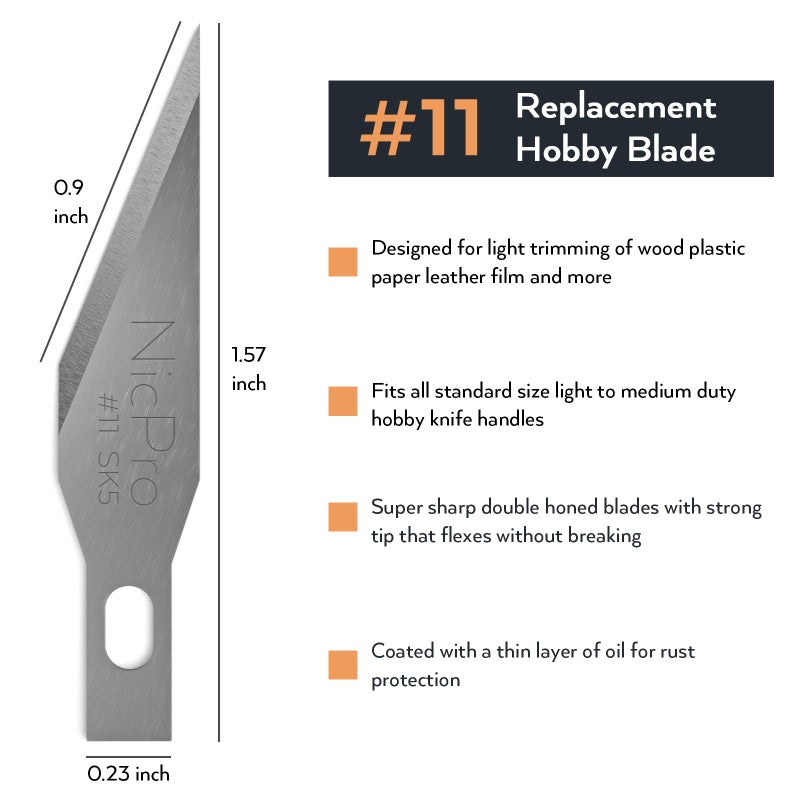 Nicpro مجموعة شفرات الهوايات من نيكبرو 120 قطعة SK-5، شفرات فنون #11، أداة قطع مع علبة تخزين للحرف، الهوايات، تزيين الألبومات، والقوالب - Image 3
