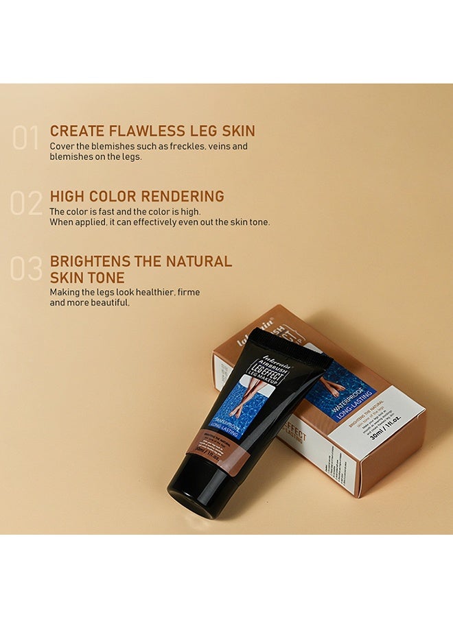 lakerain Alrbrush,Leg Effect,Leg Makeup，Waterproof long-lasting,Leg Vein Cover Up Makeup For Varicose Veins Waterproof Black Skin, Leg And Body Scar Cover Up Makeup For Tattoo Cover Up, Even Skin Tone #01 - Image 5