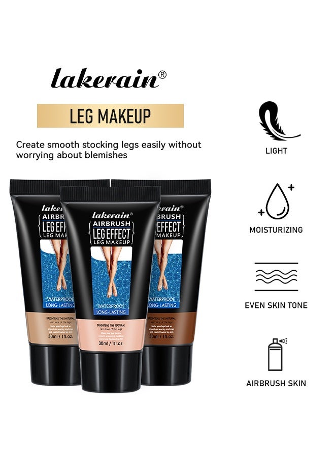 lakerain Alrbrush,Leg Effect,Leg Makeup，Waterproof long-lasting,Leg Vein Cover Up Makeup For Varicose Veins Waterproof Black Skin, Leg And Body Scar Cover Up Makeup For Tattoo Cover Up, Even Skin Tone #01 - Image 3