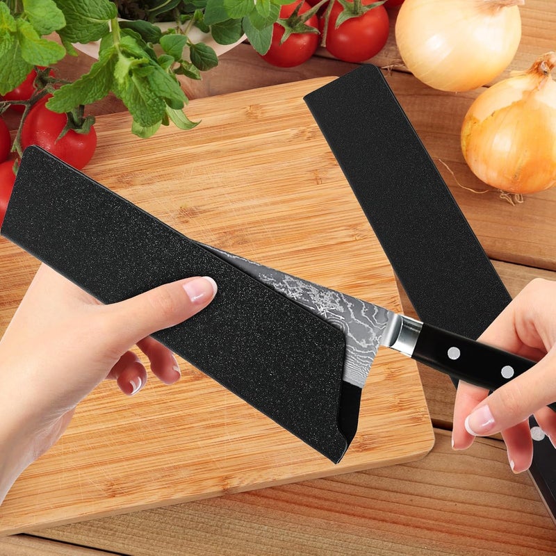 Aeaocvo 2 Pcs Knife Covers or Sleeves 8" x 2.2" Knife Edge Guard Universal Waterproof Kitchen Knife Sheath, Chef Knife Sheath, Plastic Knife Cover for Kitchen Knives, Black - Image 4
