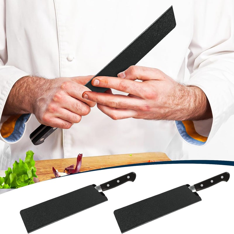 Aeaocvo 2 Pcs Knife Covers or Sleeves 8" x 2.2" Knife Edge Guard Universal Waterproof Kitchen Knife Sheath, Chef Knife Sheath, Plastic Knife Cover for Kitchen Knives, Black - Image 5