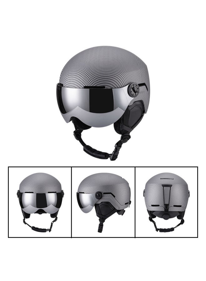 Carbon Fiber New Customizable Integrated Goggles Ski Helmet For Adults And Men Sports Warm Ski Helmet