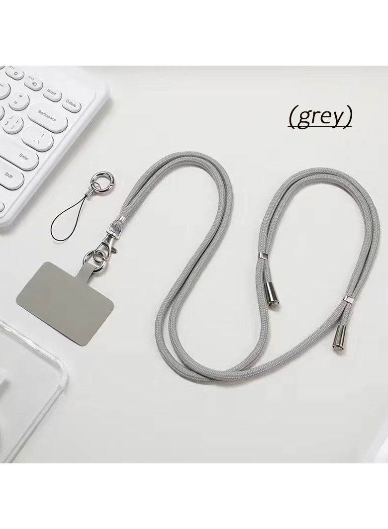 Mobile Phone Lanyard, Universal Crossbody Mobile Phone Lanyard, Multi-Function Nylon Patch Adjustable Shoulder Neck Strap, Compatible with Most Smartphones (Gray)  - Image 1