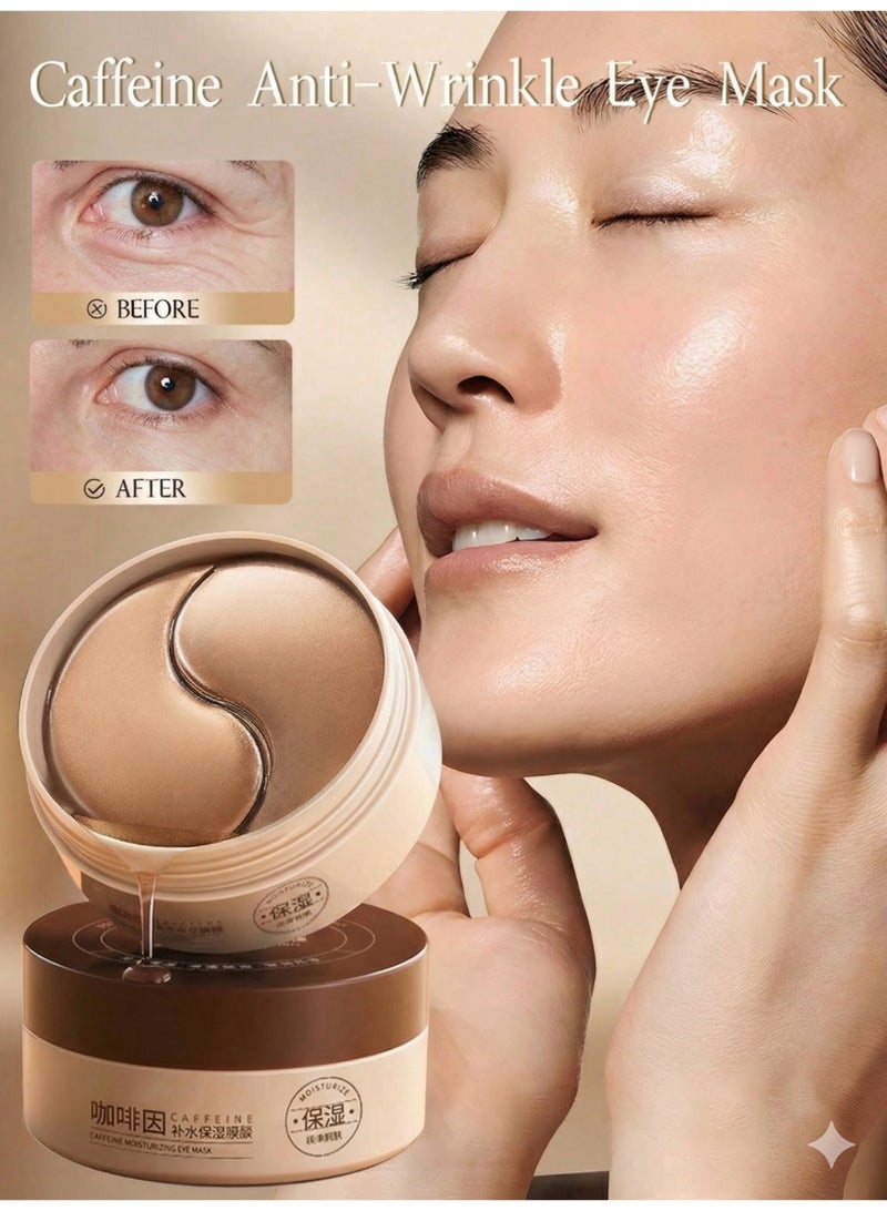 OPO 60Pcs Collagen & Caffeine Eye Gel Patches - Intense Treatment for Dark Circles, Anti-Wrinkle, and Puffiness Reduction