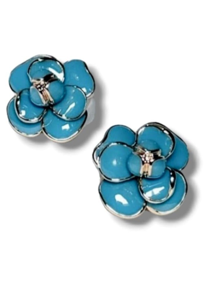 بونكا أقراط بونكا الأنيقة للفتيات والنساء تستحقها كل امرأة    حلق الورد الازرق الرائع - Image 1