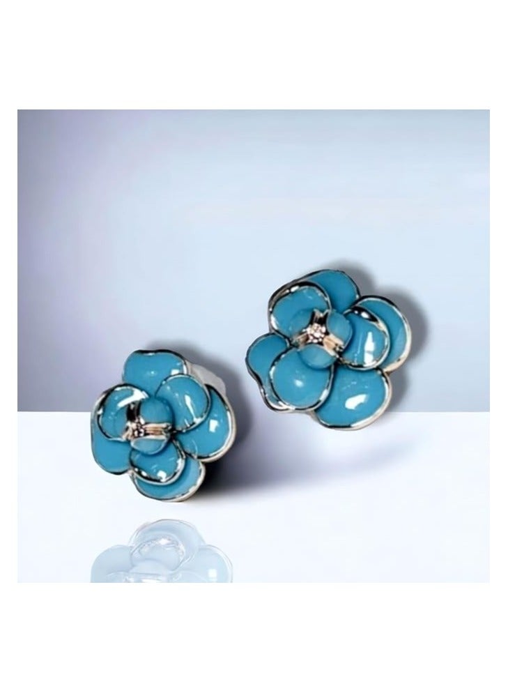 بونكا أقراط بونكا الأنيقة للفتيات والنساء تستحقها كل امرأة    حلق الورد الازرق الرائع - Image 2