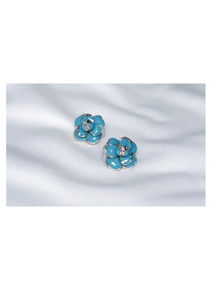 بونكا أقراط بونكا الأنيقة للفتيات والنساء تستحقها كل امرأة    حلق الورد الازرق الرائع - Image 3