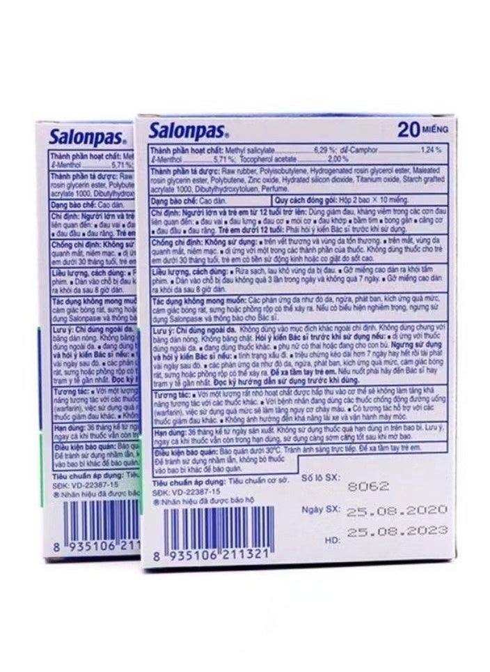 Salonpas 10-PACK Pain Relief Patch, Joint Pain Relief, 20pcs*10 - Image 4