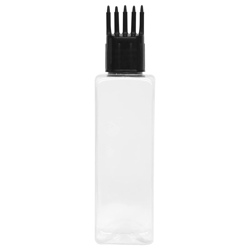Mclear Root Comb Applicator Empty Rectangular Bottle, Ounce Applicator Bottle for Hair Oil Shampoo Medicine & Dye Bottle Applicator Brush Bottle, for Hair Root Comb Transparent Applicator, Pack Of 1 - Image 1
