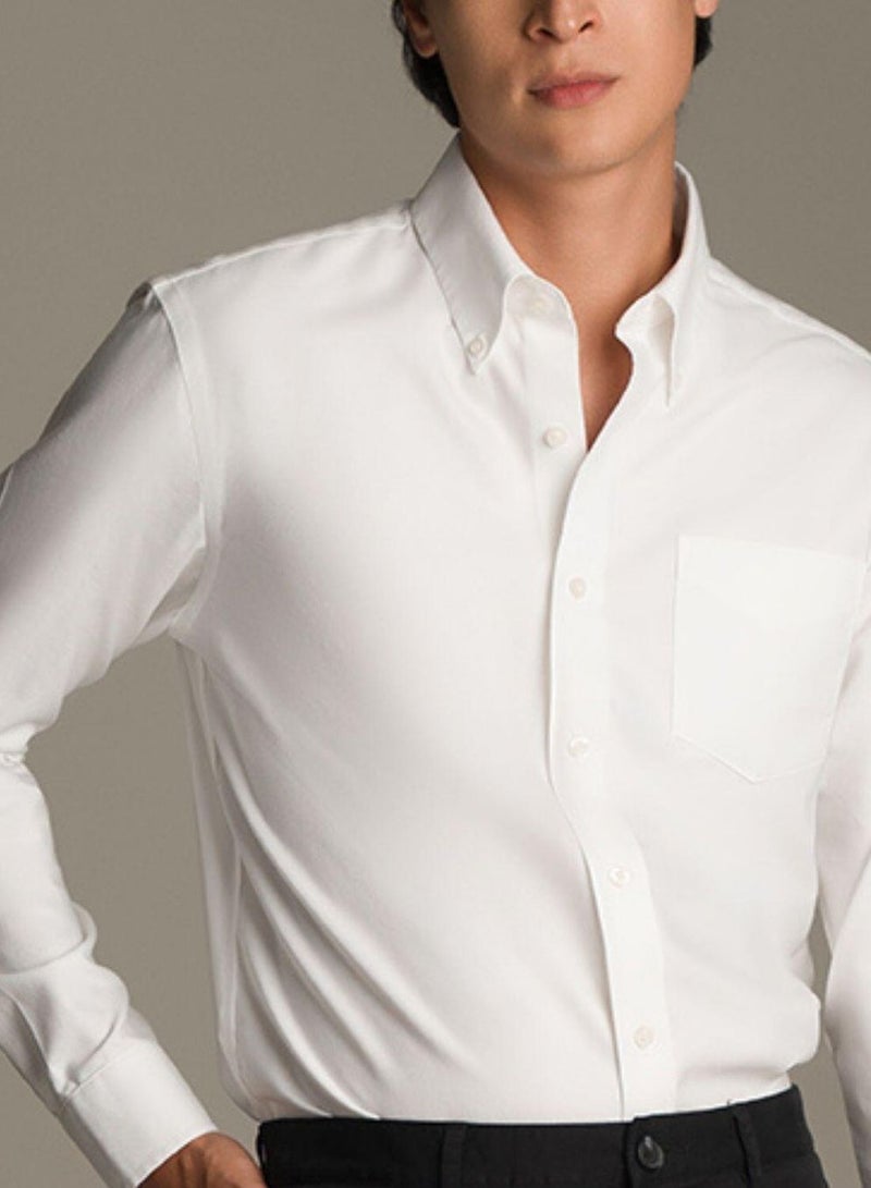 GIORDANO Men's Wrinkle-Free Cotton Oxford Long Sleeve Shirt - Image 3