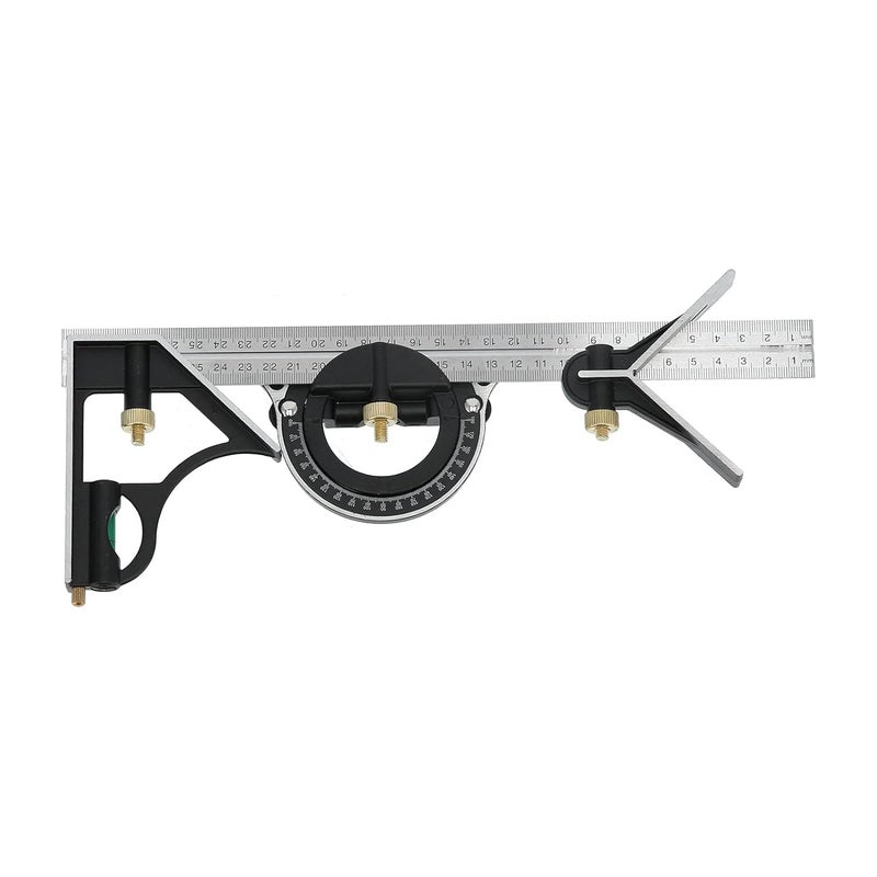 3 In 1 Combination Angle Ruler Protractor Set For Woodworking Construction - Image 2