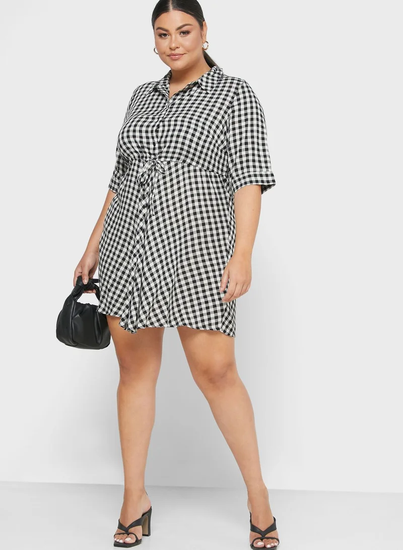 Zizzi Checked Shirt Dress