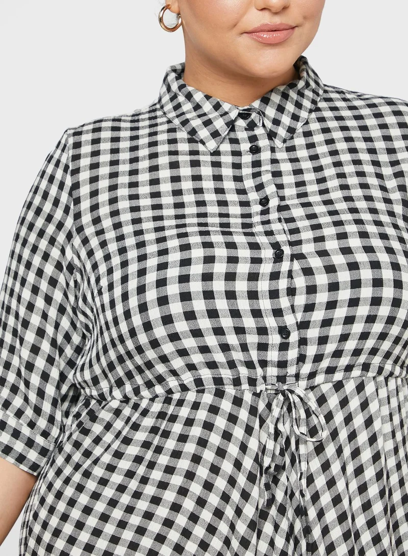 Zizzi Checked Shirt Dress