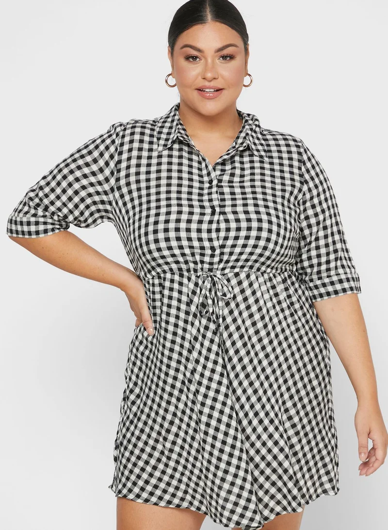 Zizzi Checked Shirt Dress
