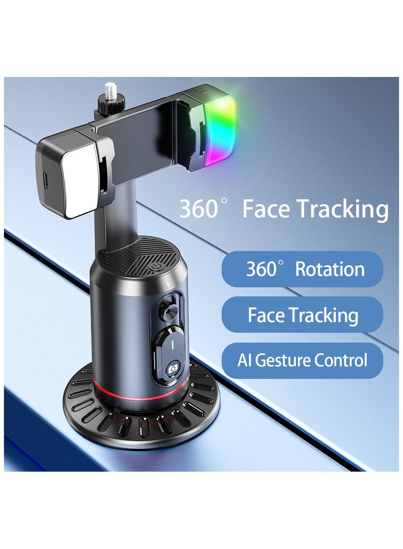 Auto Face Tracking Tripod, 360° Rotation Auto Tracking Phone Holder Body Track Camera Mount with Remote, No App, Gesture Control, Moving Tripod for Vlog Live Streaming Video Recording Tiktok - Image 2