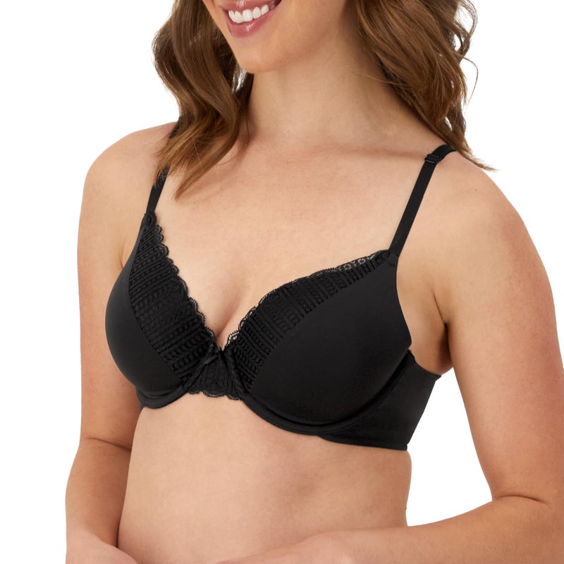 Maidenform Womens Comfort Devotion Bra, Underwire Full Coverage For T-Shirt Bra, Black, 36B US - Image 2