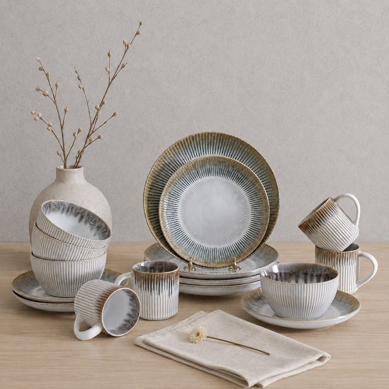 DANUBE HOME 16-Piece Stoneware Dinner Set - Beige - Serves 4 - Image 1