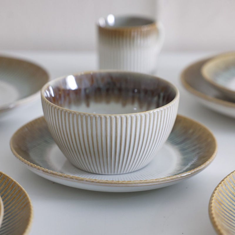 DANUBE HOME 16-Piece Stoneware Dinner Set - Beige - Serves 4 - Image 4