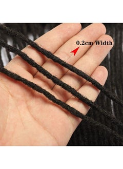 Vlliyava 4 Inch Loc Extension Human Hair 30 Strands 0.2Cm Width 100% Full Handmade Permanent Loc Extension Human Hair For Women/Men Can Be Dyed Bleached Curled (Width 0.2Cm Natual Black)  - Image 4