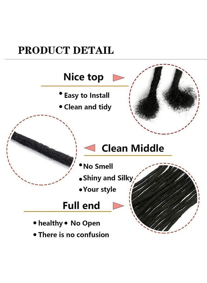 Vlliyava 4 Inch Loc Extension Human Hair 30 Strands 0.2Cm Width 100% Full Handmade Permanent Loc Extension Human Hair For Women/Men Can Be Dyed Bleached Curled (Width 0.2Cm Natual Black) - Image 3