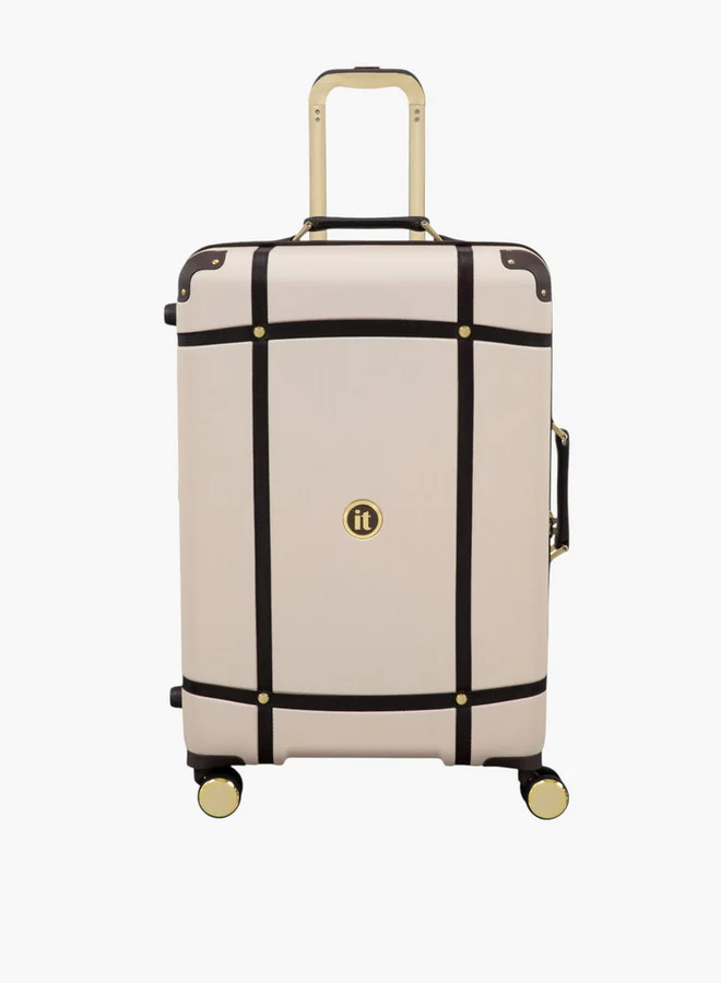 it Solid Hardcase Trolley Bag with Retractable Handle and Zip Closure - 24 Inches Check-In Bag