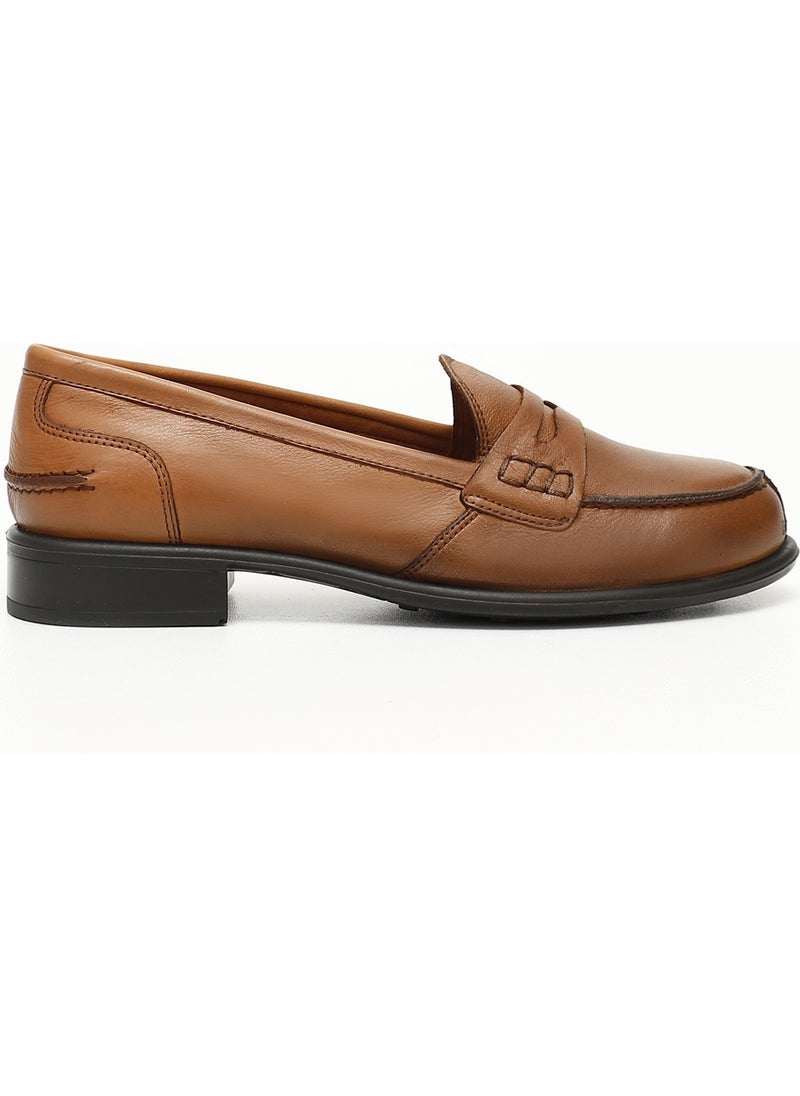 Gönderi(r) Gön Genuine Leather Round Toe Low Heel Loafer Women's Casual Shoes 24138  - Image 1