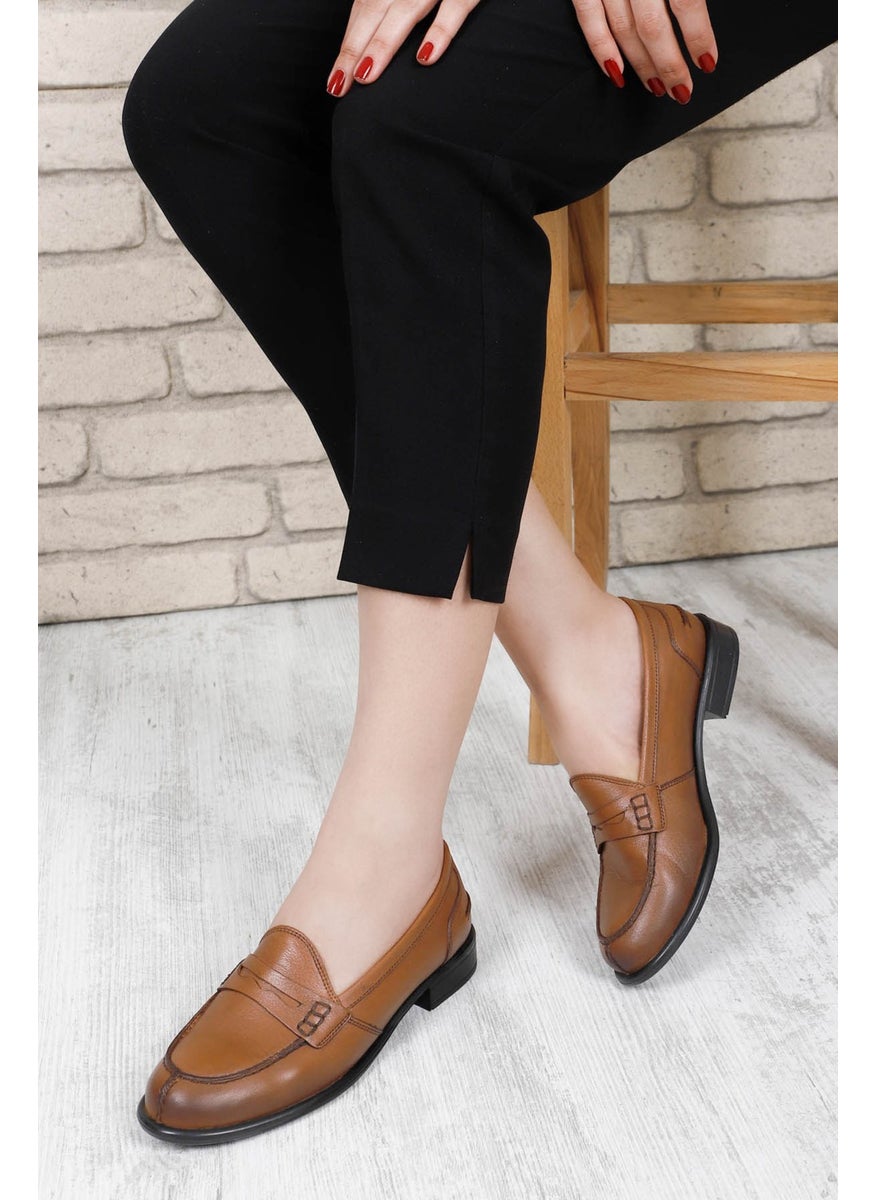 Gönderi(r) Gön Genuine Leather Round Toe Low Heel Loafer Women's Casual Shoes 24138  - Image 2