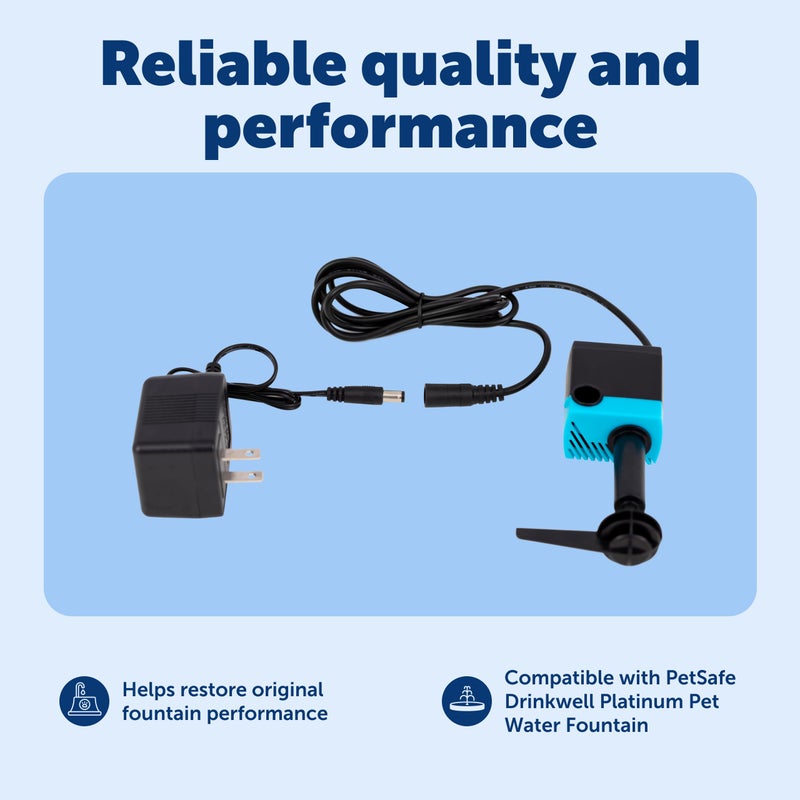 PetSafe Drinkwell Platinum Replacement Pump - Reliable OEM Replacement - Drinkwell Platinum Pet Water Fountain Accessory - Includes Power Adaptor - Quiet Operation for a Calm Pet Environment - Image 4