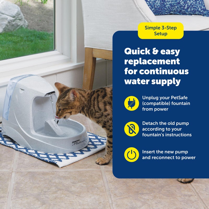 PetSafe Drinkwell Platinum Replacement Pump - Reliable OEM Replacement - Drinkwell Platinum Pet Water Fountain Accessory - Includes Power Adaptor - Quiet Operation for a Calm Pet Environment - Image 5