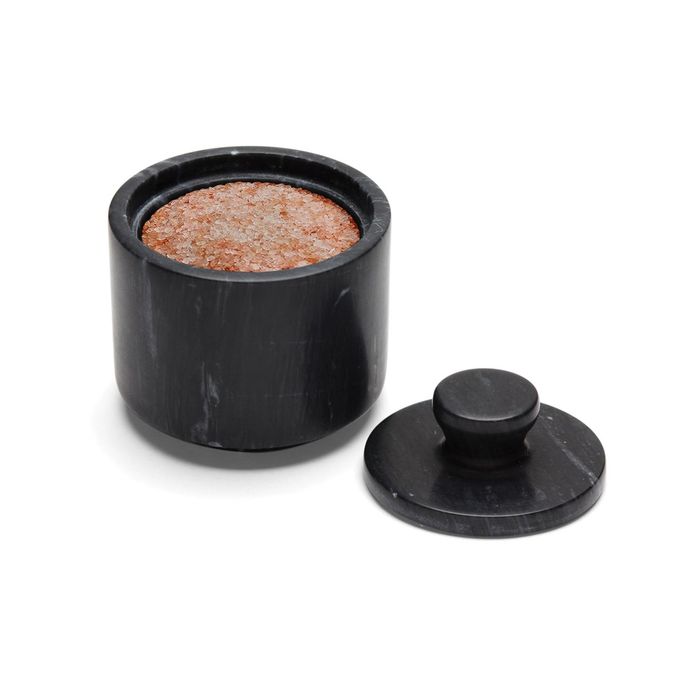 Fox Run Marble Salt Cellar, Black 3 x 3 x 3 inches - Image 1