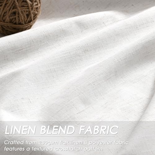 Nanspring Linen Black Out Curtains 84 Inch Long for Living Room Grommet Neutral Cream Blackout Curtain Burlap Textured Thermal Insulated Energy Saving Block Out Curtains for Bedroom Windows, Natural 52Wx84L - Image 5