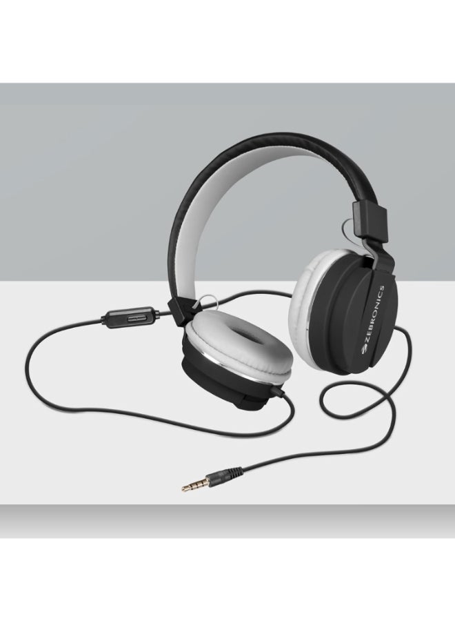 ZEBRONICS Renewed - Zeb-Storm On Ear Wired Headphone with Microphone and 3.5mm Jack (Black) - Image 2