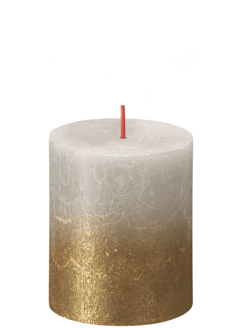 BOLSIUS Sunset Pillar Candle Double Tone Gold And White - Image 2
