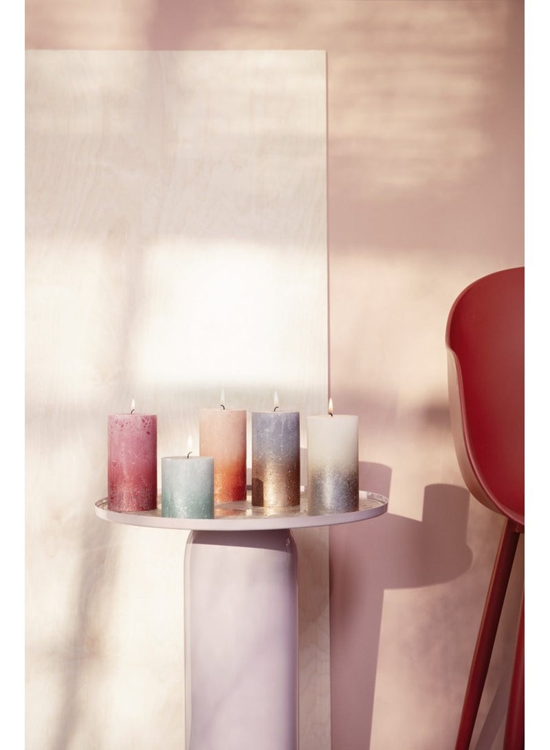 BOLSIUS Sunset Pillar Candle Double Tone Gold And White - Image 4