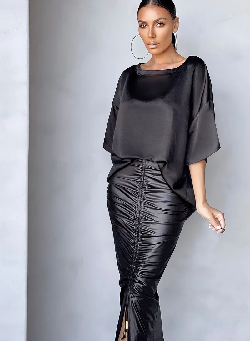 Club L London Ruched Detail Bodycon Skirt