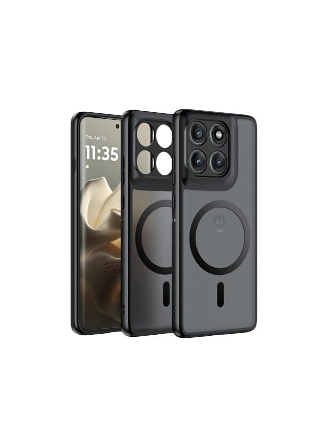 Magnetic for Motorola Edge 60 Stylus Case, [Compatible with Mag-Safe] [Anti-Scratch] Slim Translucent Matte Back Soft Bumper Phone Case Cover for Moto Edge 60 Stylus 5G,Black - Image 2