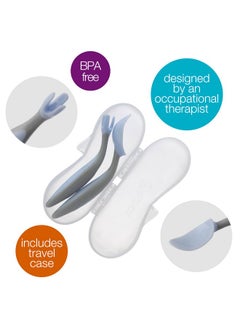 b.box Toddler Cutlery Set: Occupational Therapist Designed With Easy Grip Handles, Patented Flork™ (Flower Fork) Utensil, Spoon & Travel Case. Dishwasher Safe, Bpa Free. Ages 9 Mo+ (Bubblegum)  - Image 3